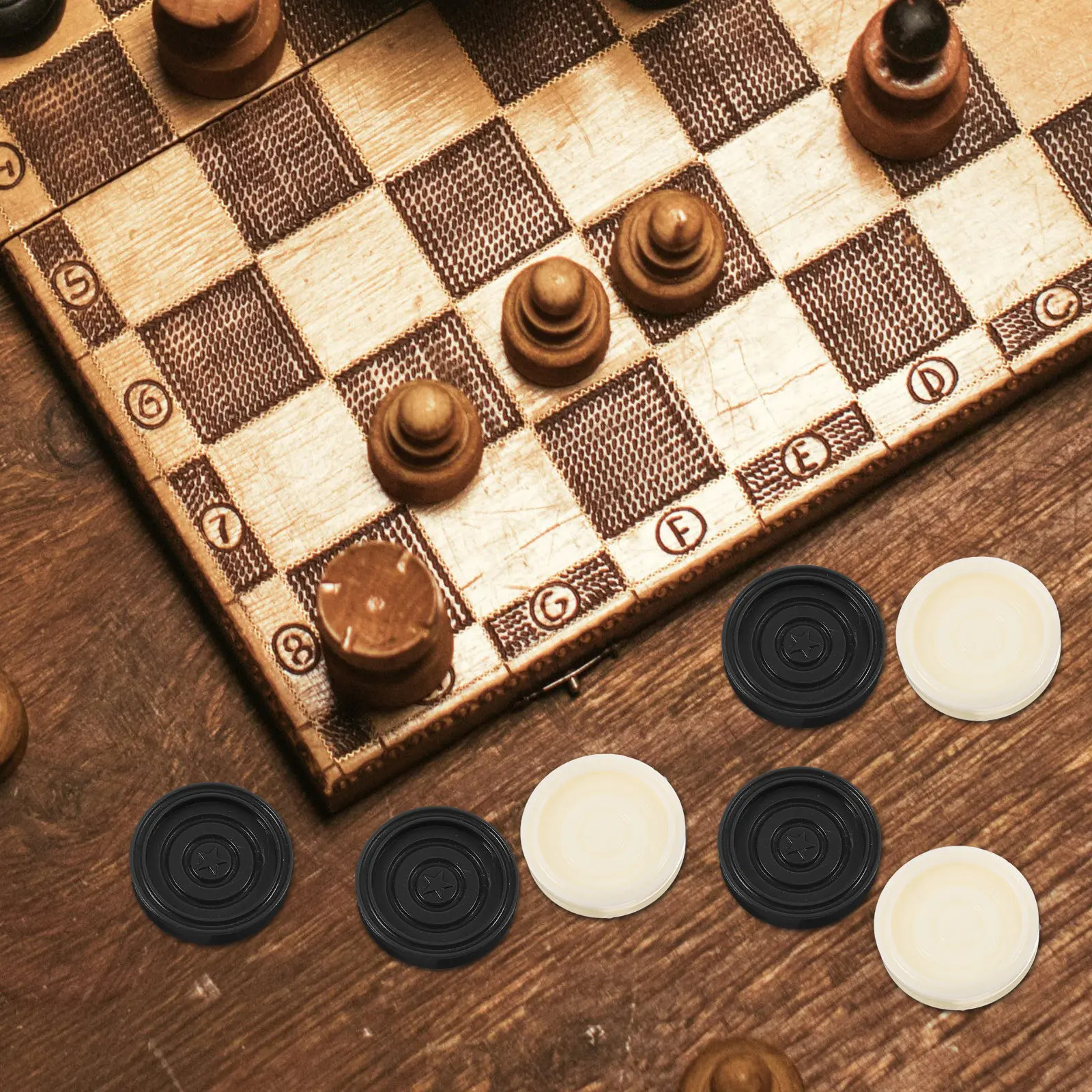 

24Pcs Jump Checkers Pieces Plastic Backgammon Chess Board Game Accessories Versatile Replacement Set for Board Game Enthusiasts