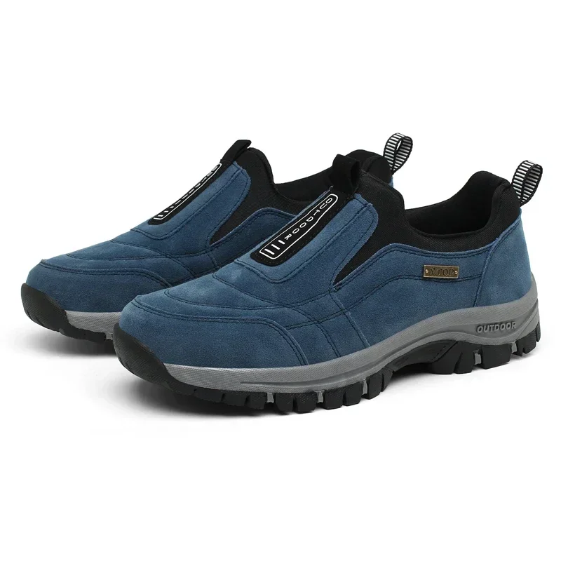 Outdoor Wandelschoenen Heren Sneakers Winter Slip On Casual Heren Schoenen Ademend Suède Lederen Schoen Anti-Slip Wandelschoenen