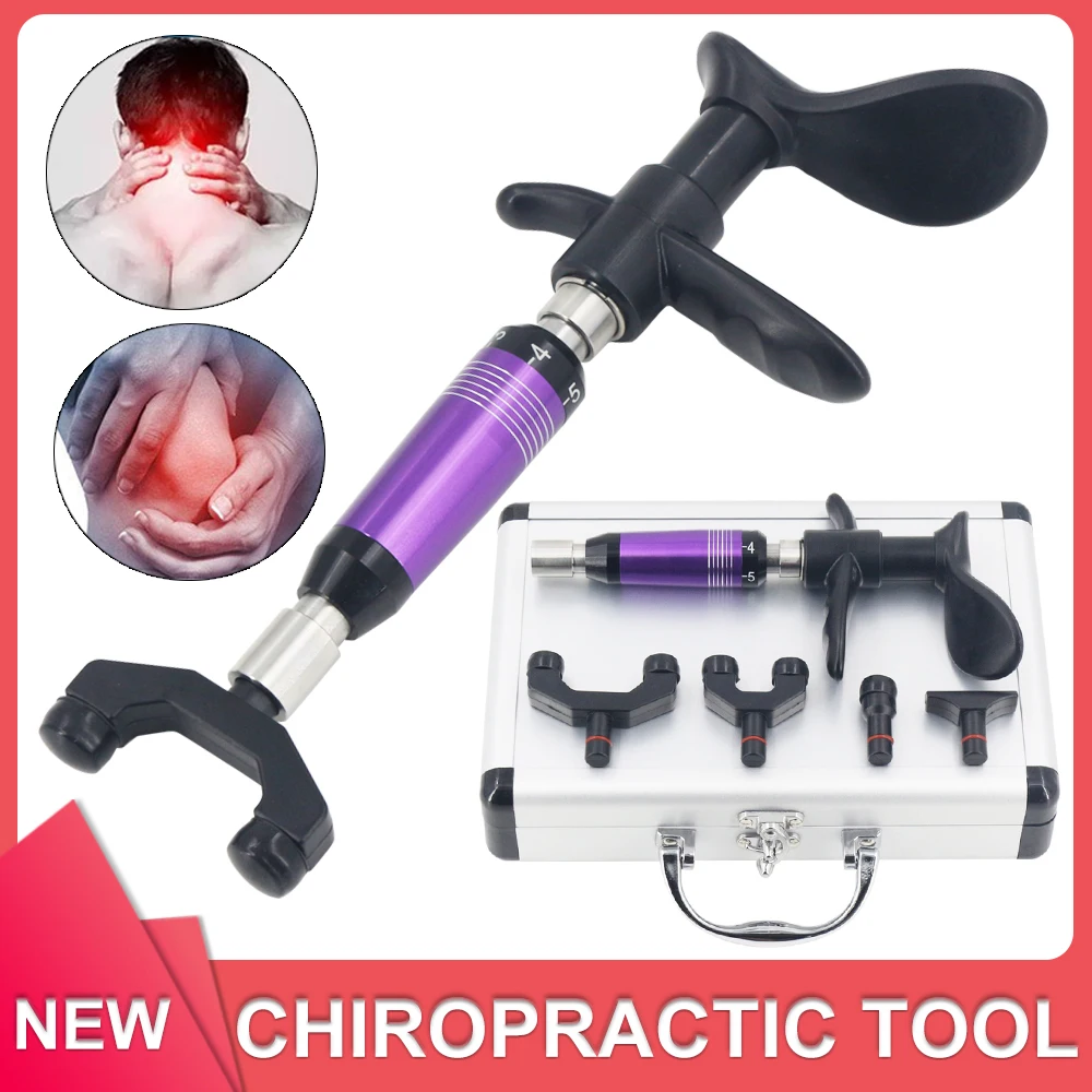 

2024 New Chiropractic Adjusting Tool Manual Activation Therapy Spine Correction Tools Back Massage Gun Spinal Adjustment 4 Heads