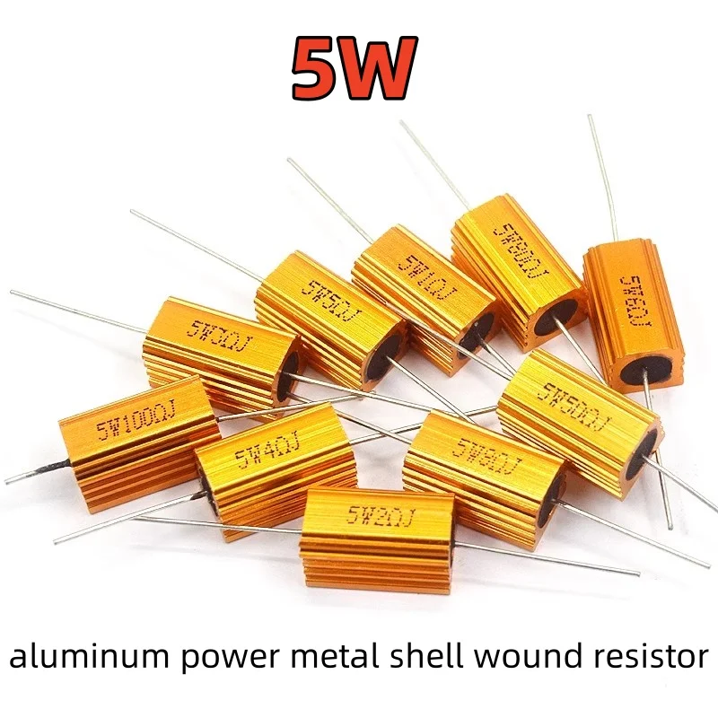 5W aluminum power metal shell wound resistor RX24 0.1~15K 0.5 1 2 5 6 8 10 20 50 100 120 200 300 1K 5K 10K ohm