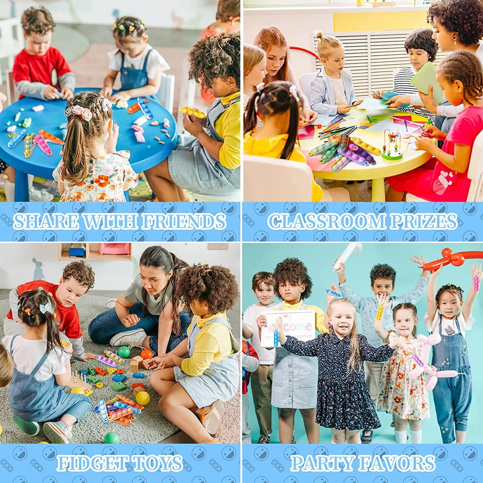 Mini llavero Pop de 30 a 200 piezas para niños y niñas, juguetes de burbujas para niños y adultos