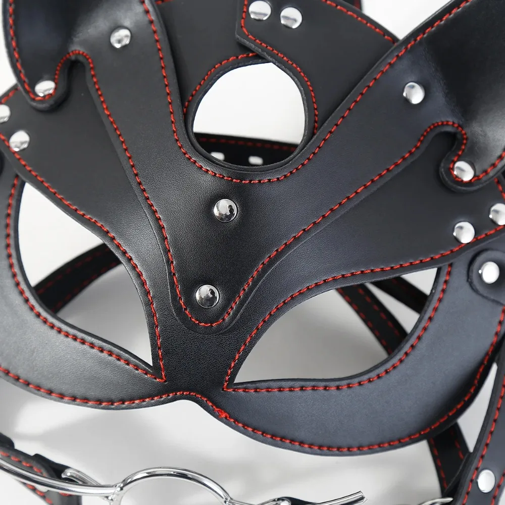 Couple SM Games Mouth Gag Sexual Mask Sex Toy Set Adult Erotic Roleplay Games Sex Mask Oral Sex Gag PU Leather 18+ Product view 6