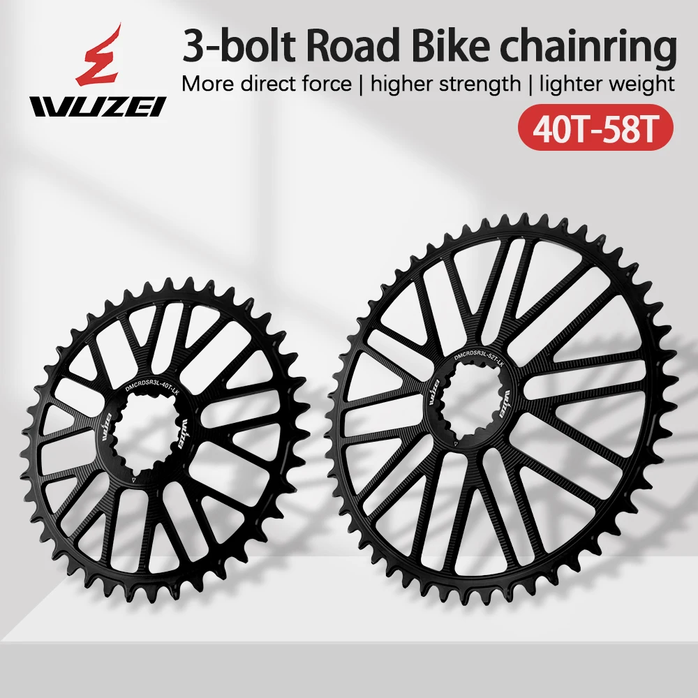 WUZEI Rennrad-Kettenblatt 3-Loch Direktmontage Fahrrad-Kettenrad 40 42 44 46 48 50 52 54 56 58T 11 12 Gang Fahrradkranz für SRAM – Detail 2