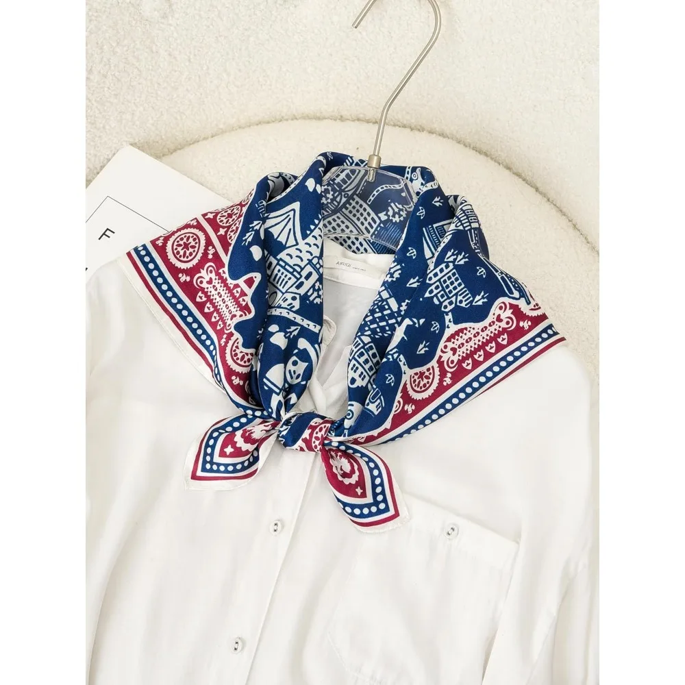 순수 멀베리 실크 스퀘어 스카프 25.6" X25.6'' - 여성용 머리 및 목 스카프, 선물 포장