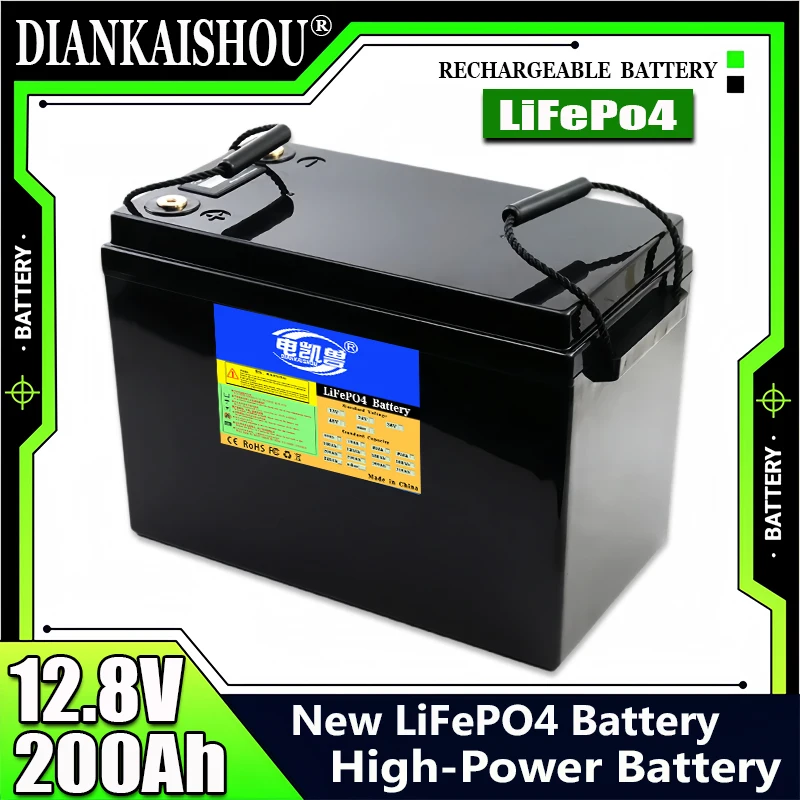 

12V 200Ah LiFePO4 Lithium Iron Phosphate Battery 6000+ Cycle Built-in BMS For Replacing Most of Backup Power Home Energy Storage