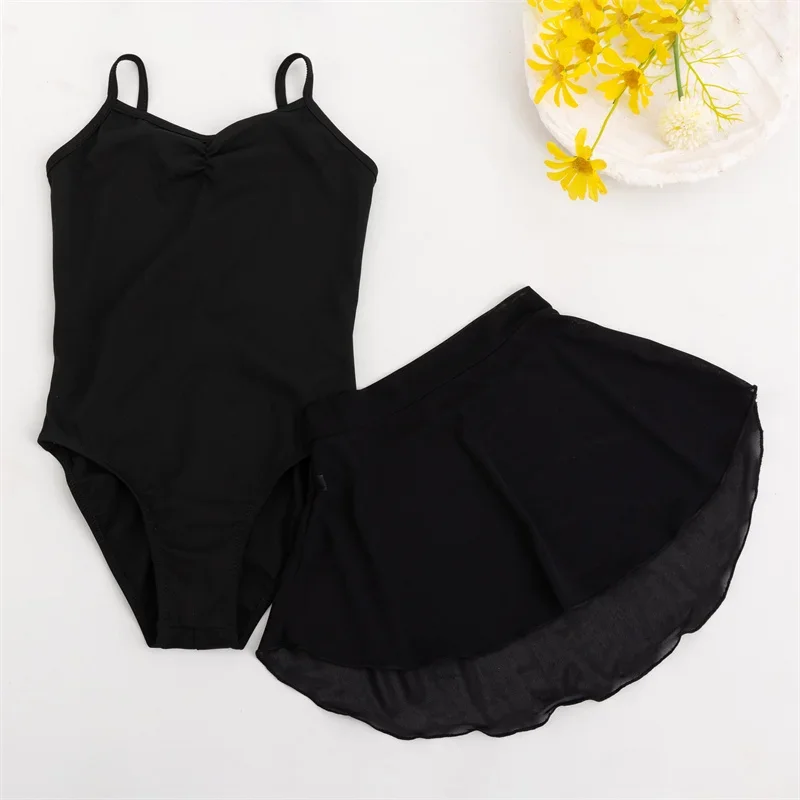 hot-sale-cheap-camisole-training-dance-wear-nylon-spandex-children-kids-girls-ballet-leotards-with-skirts-set