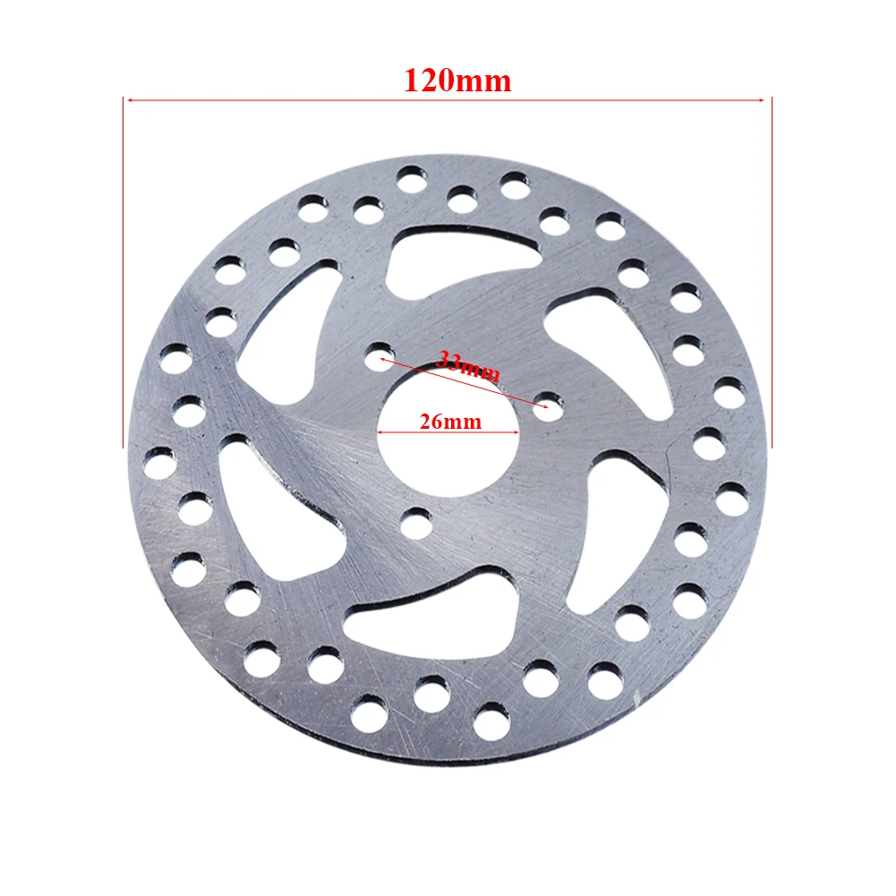 Electric Scooter Cycling Disc Brake Rotor 120mm 26mm 3 Hole Brake Rotors with Screws Mounting Hole Spacing 33mm For MTB Parts