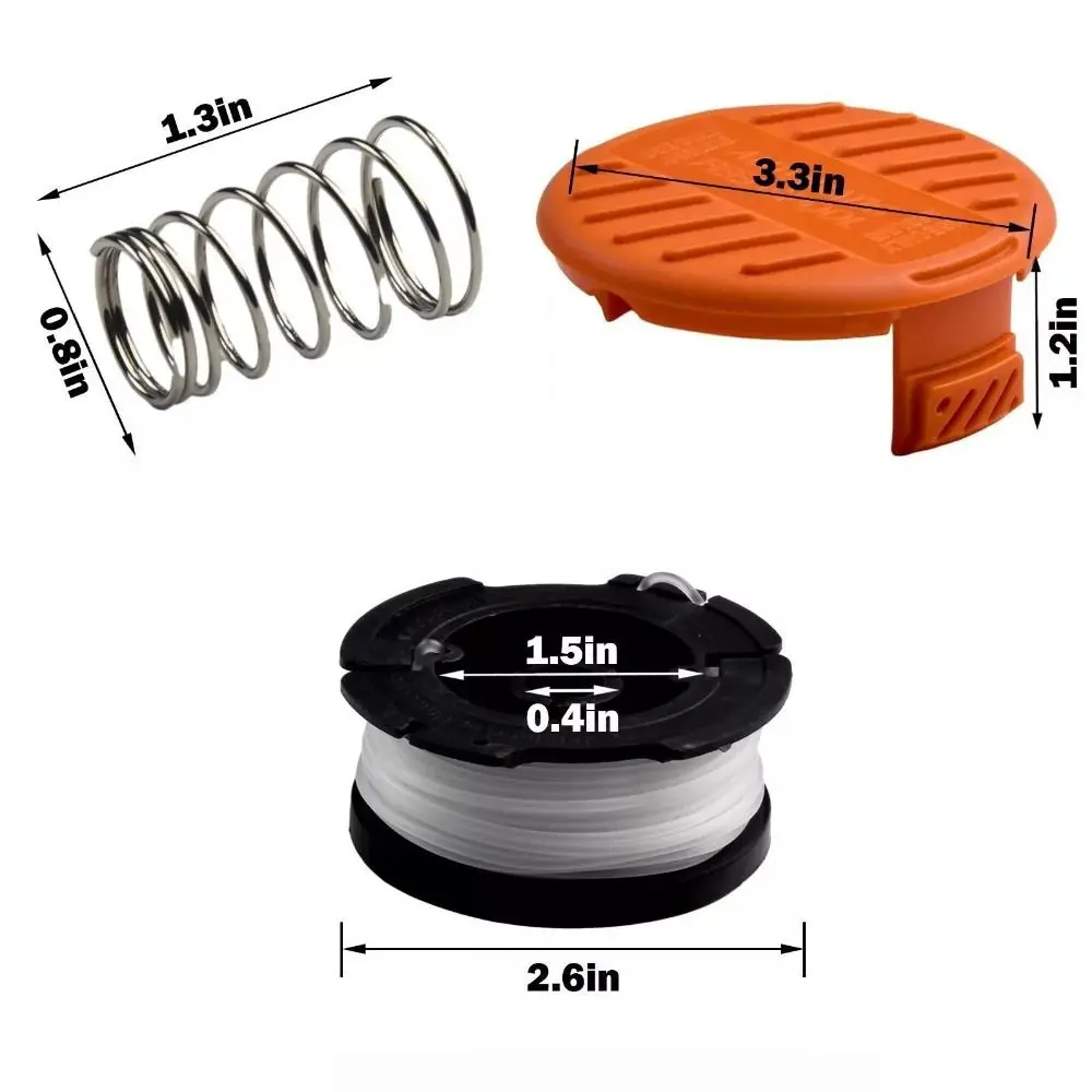 Nylon Garden Trimmer Spool, carretel de substituição cortador de relva, durável para Black & Decker, linha acessórios