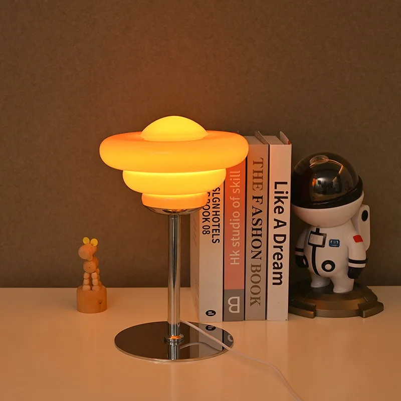 Macaron Stained Glass Table Lamp Hotel Bedroom Bedside Art Night Light USB Plug Three-tone Light Nordic Glass Standing Lights