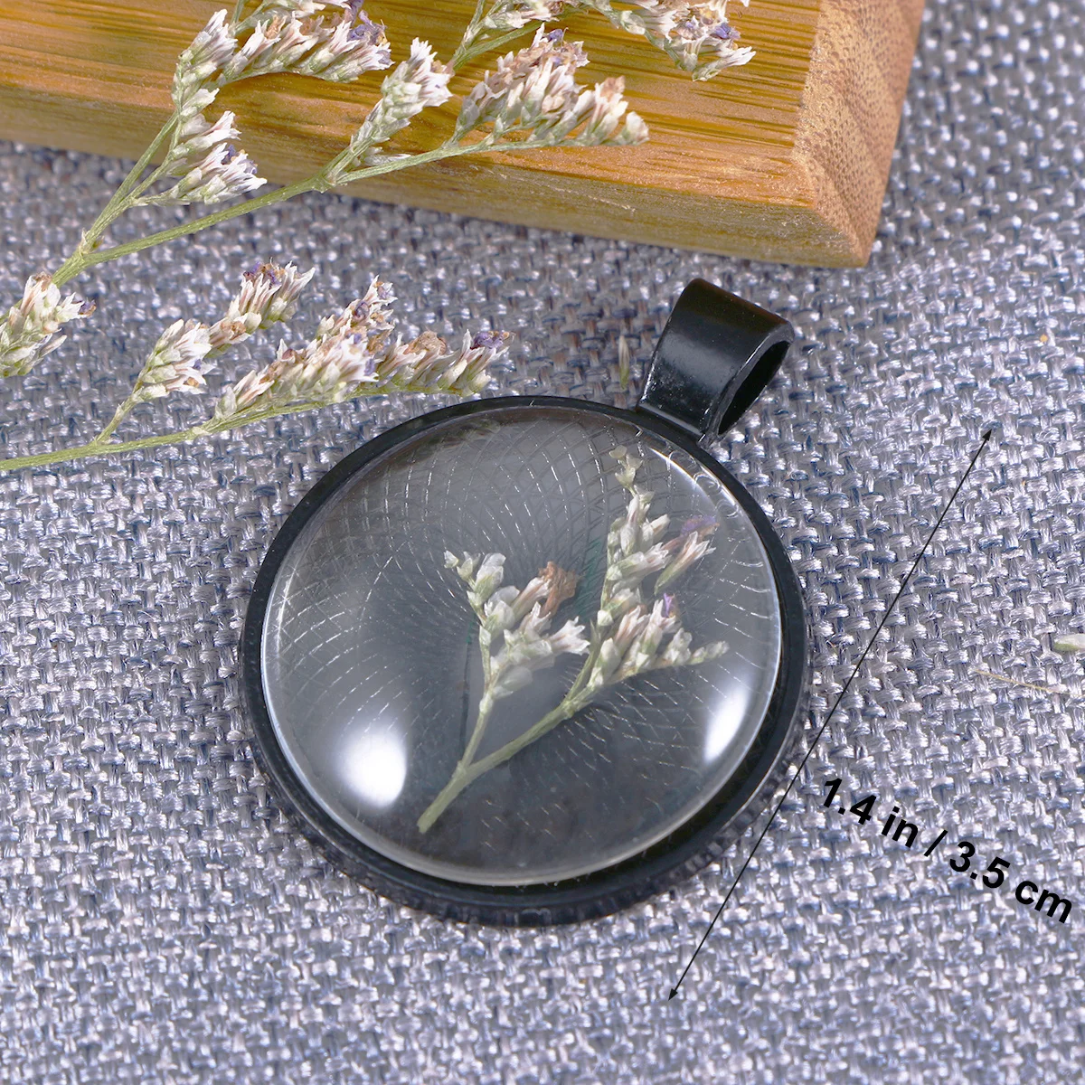 

20Set Round Pendant Trays Alloy Durable Black Glass Dome Tiles Cameo Settings for Necklace Crafts Resin Jewelry