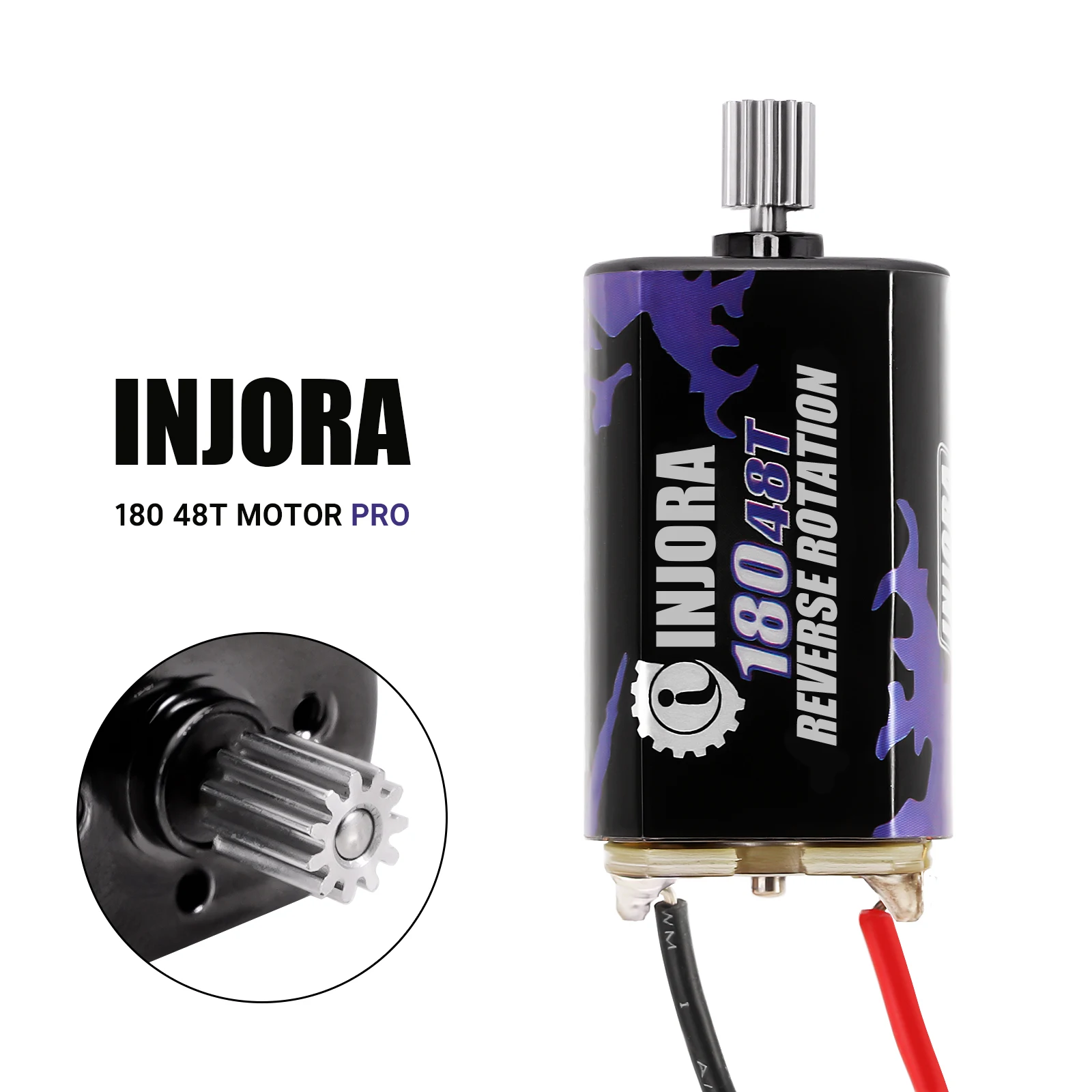 INJORA 180 Brushed Motor 48T with Stainless Steel Pinion for 1/18 HPI Venture 18