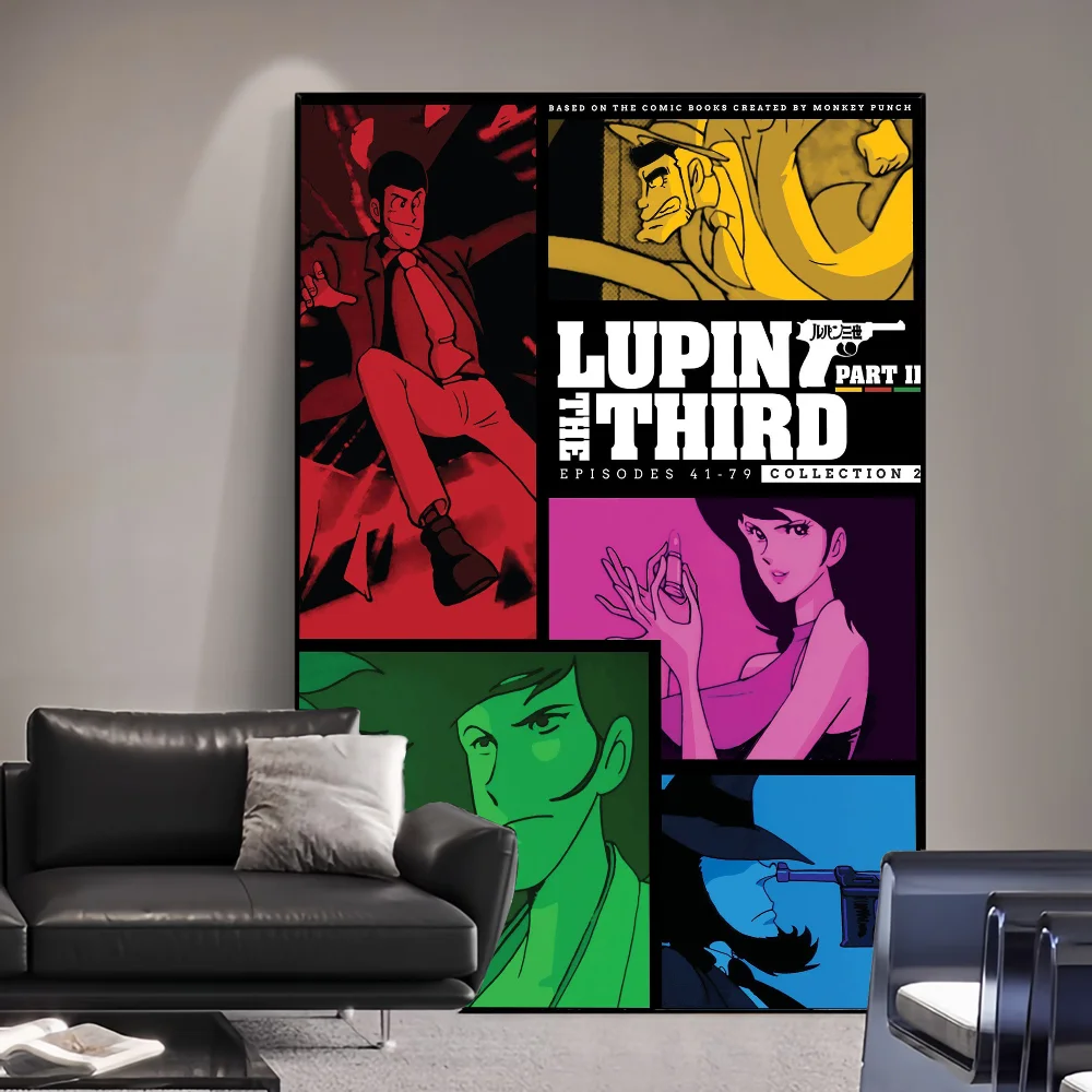 لوبين الثالث كاريكاتير ورق أبيض ملصق HD جودة ملصق جدار الفن اللوحة غرفة الدراسة جدار ديكور