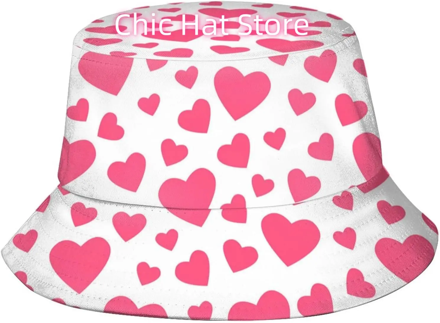 

Cute Valentine's Day Hat Red Heart Bucket Hats for Women Men Summer Travel Fisherman Cap Packable Outdoor Sun Hat
