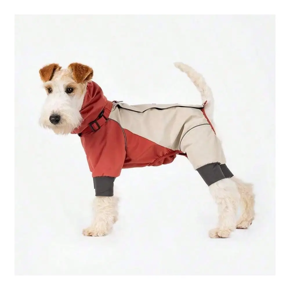 

Quality Pet Raincoat, Reflective Adjustable Collar With Leash Hole, Suitable Medium Small Dogs, Waterproof Outdoor Walking Spor