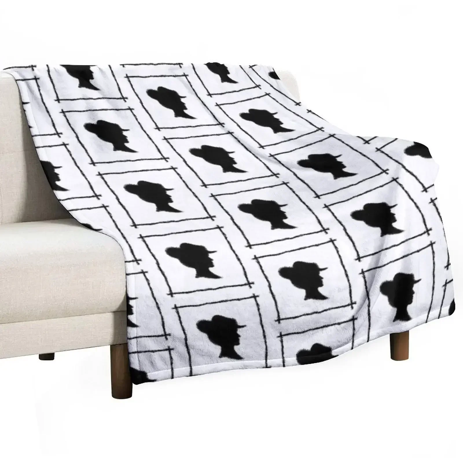 Framed Lady Throw Blanket Travel manga Bed covers For Sofa Thin Comforter Luxury Designer Blankets