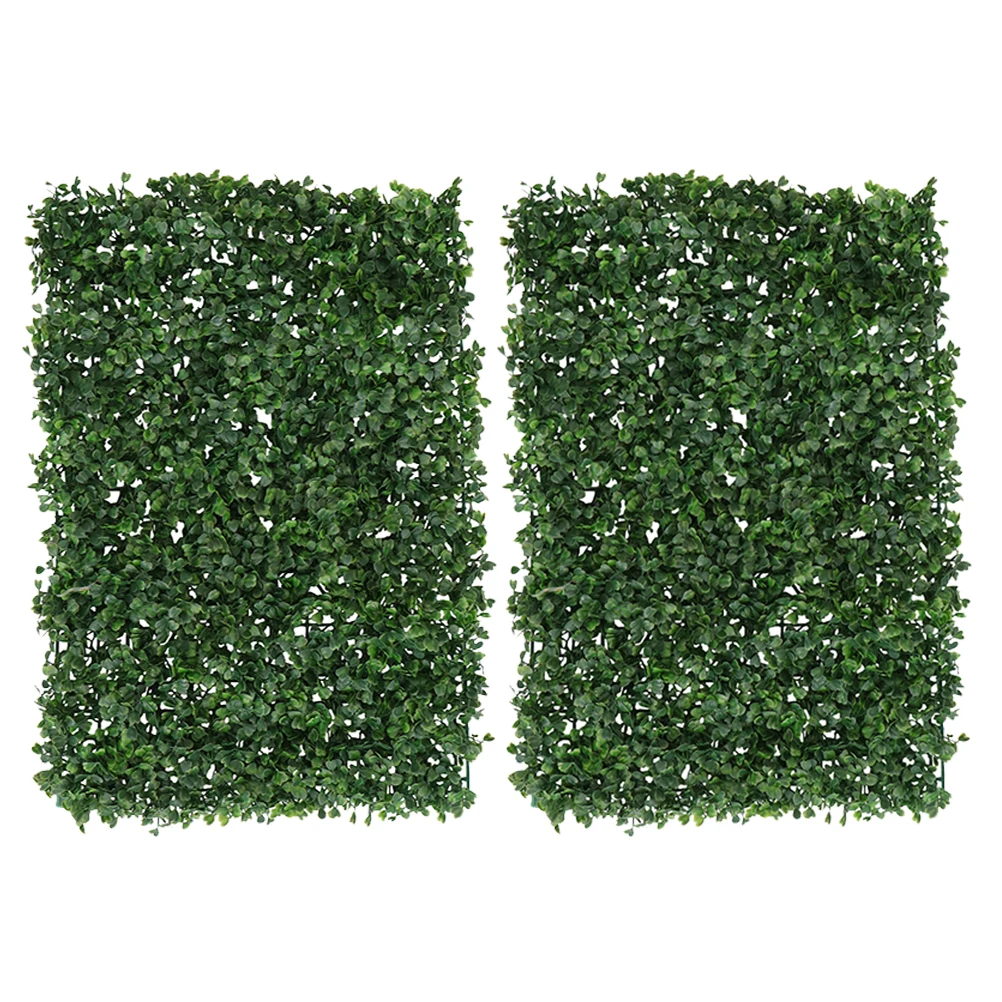 

2pcs Artificial Plant Decor High-Density Greenery Backdrop Thickened Fake Grass For Indoor Outdoor Wedding Garden Interlocking