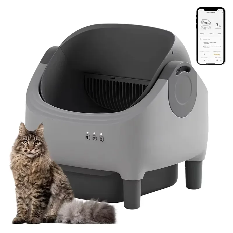 OEM Self-Cleaning Electric Cat Box for Timed App Control No Smell Automatic Toilet Easy Clean 20L Inner Space