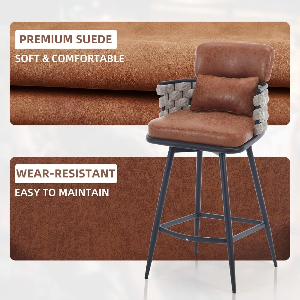 Bar Stools Set Of 2 Counter Height Bar Stools 26 Incheshand Woven Bar Chair For Kitchen Island