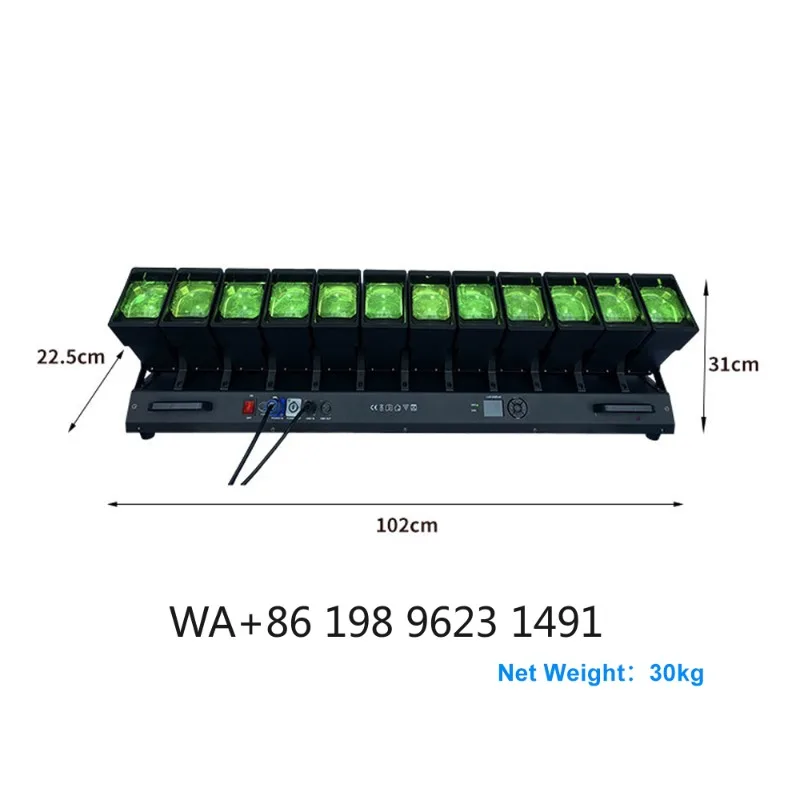 12Pcs 60W Pixel RGBW 4in1 Moving Head Beam Wash Light DMX Control Stage Lighting for Concert Disco Party Event
