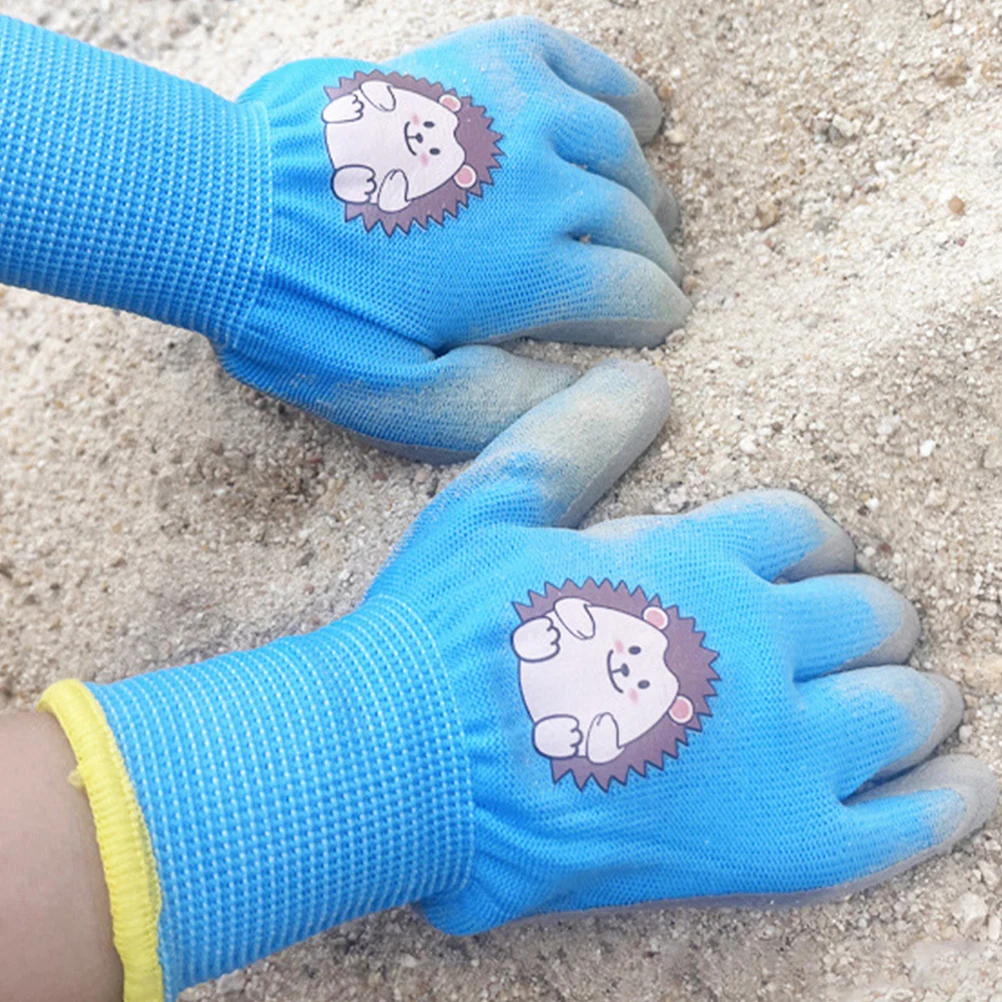 

3 Pairs of Kid Cute Gardening Gloves Breathable Safety Garden Work Gloves Children Labor Protection Collecting Seashells Gloves
