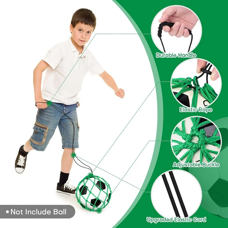 Top!-2PCS Football Kick Trainer Soccer Ball Net Kicker, For Ball Size 3, 4, 5, Solo Soccer Kick Practice Training Aid