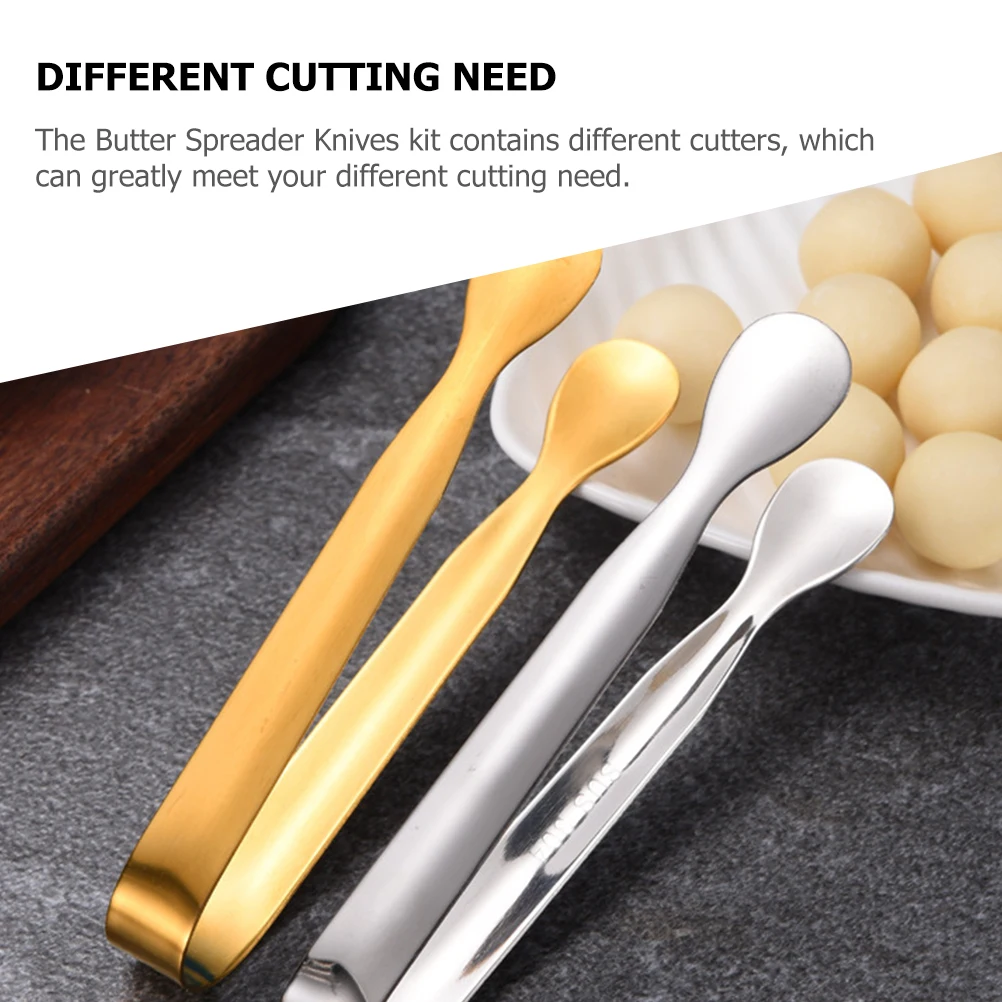 

1 Set Knife Set Stainless Steel Cheese Spreader Kitchen Essentials Butter Spreader Dessert Fork Coffee Spoon Kitchen Baking