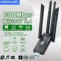 1300Mbps USB 3.0 WiFi Adapter Network Card Dual Band 2.4G/5GHz Bluetooth 5.4 Wireless Receiver Transmitter For Desktop Laptop PC