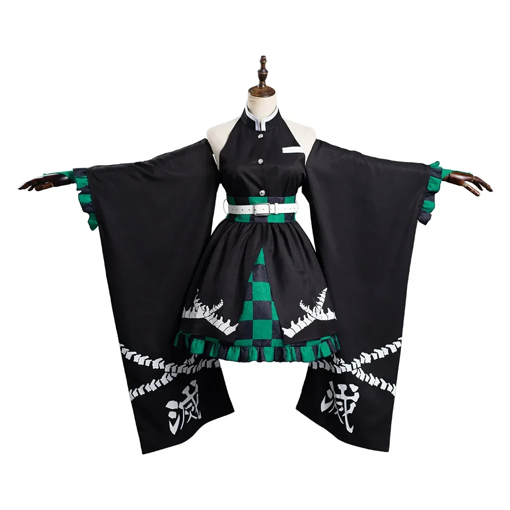 Anime  Kamado Tanjirou Cosplay Costume Outfits Kimono Dress Halloween Carnival Suit