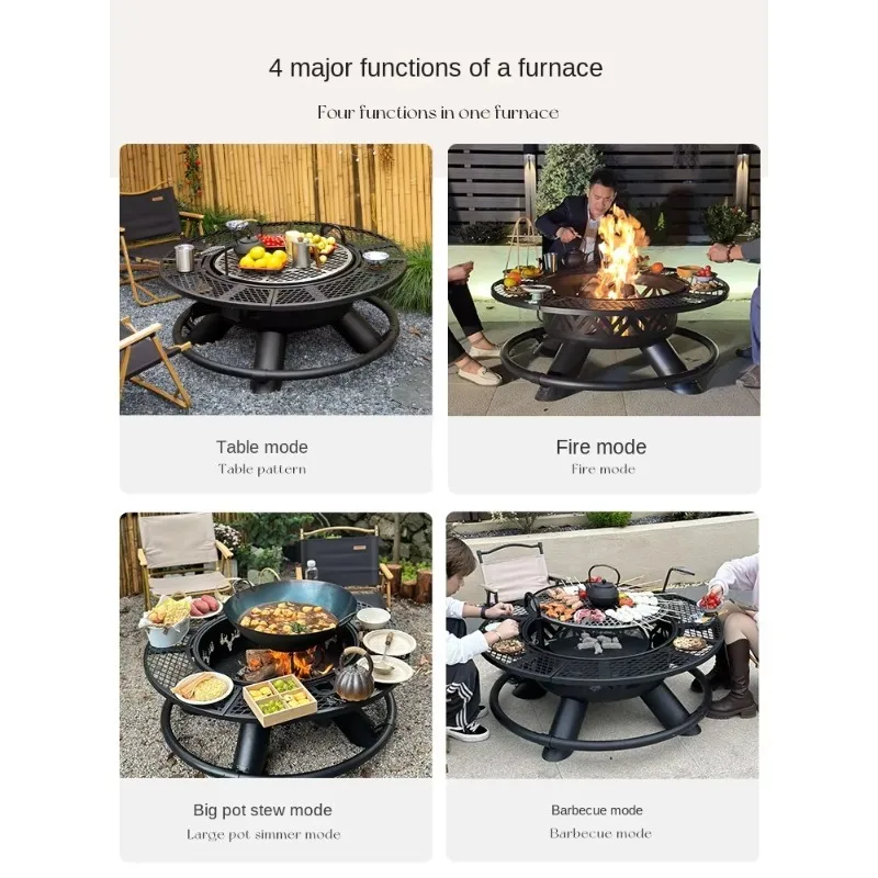2026 Outdoor Firewood Stove Poker Barbecue Grill Bonfire Basin Baking Table  Courtyard Encircled Stove For Garden Decor