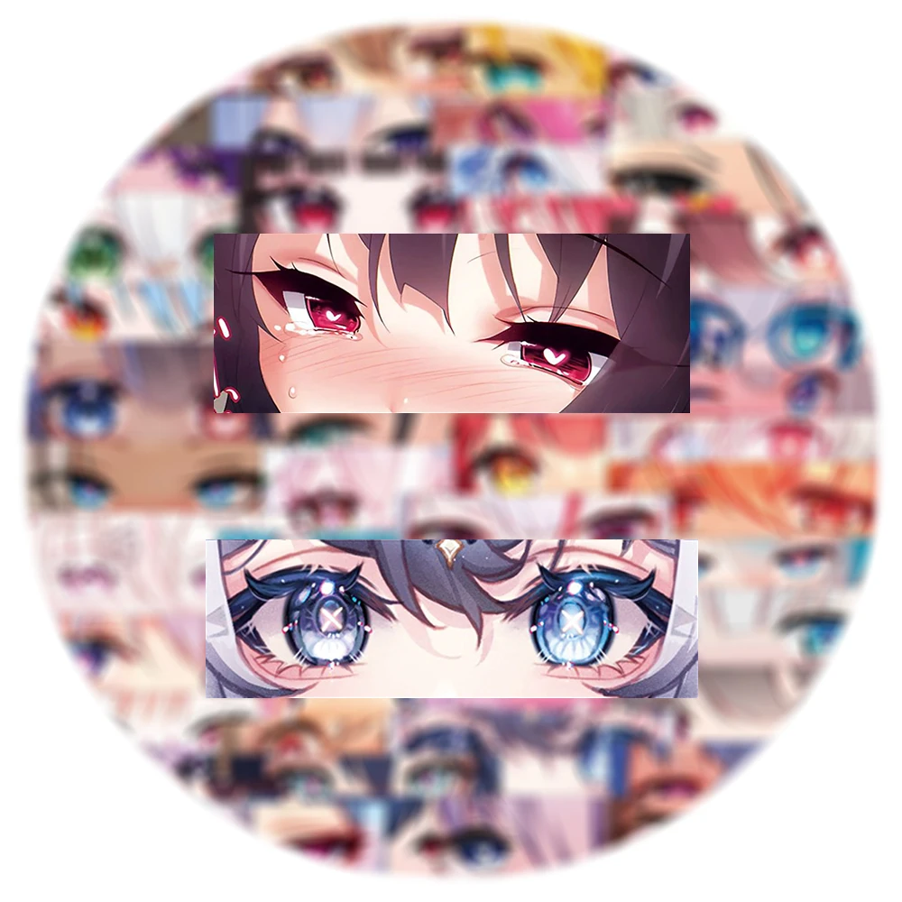 10/30/50pcs Anime Girl Eyes Stickers Cute Cartoon Creative Decals DIY Laptop Phone Luggage Bike Car Graffiti Sticker Decoration
