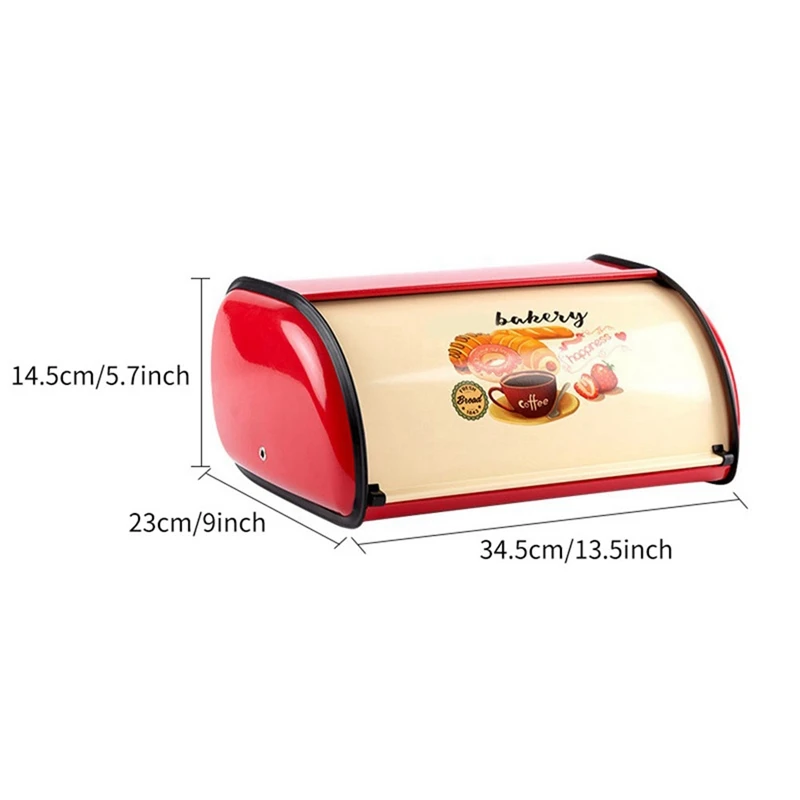 Metal Bread Box Roll Top Metal Bread Bin Bread Storage Bread Holder Bread Container Keeper Organizer For Kitchen Counter
