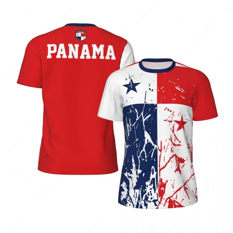 Fashion Panama Flag Graphic Football T Shirts Summer Trend 3D National Emblem Printed T-shirts Loose Breathable Sports Tees view 2