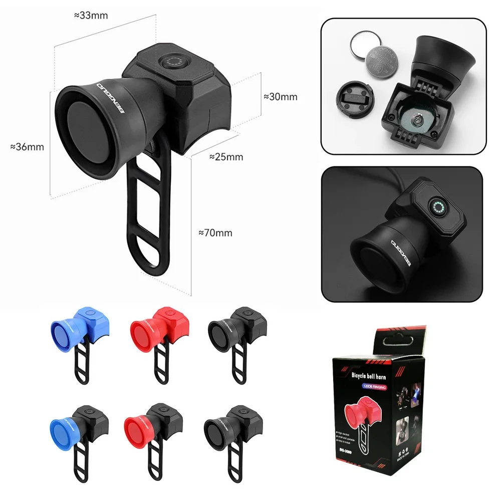 120dB Mini Electronic Motorcycle Horn Waterproof Bike Bell USB Charging or Battery Powered Bicycle Scooter Riding Accessories