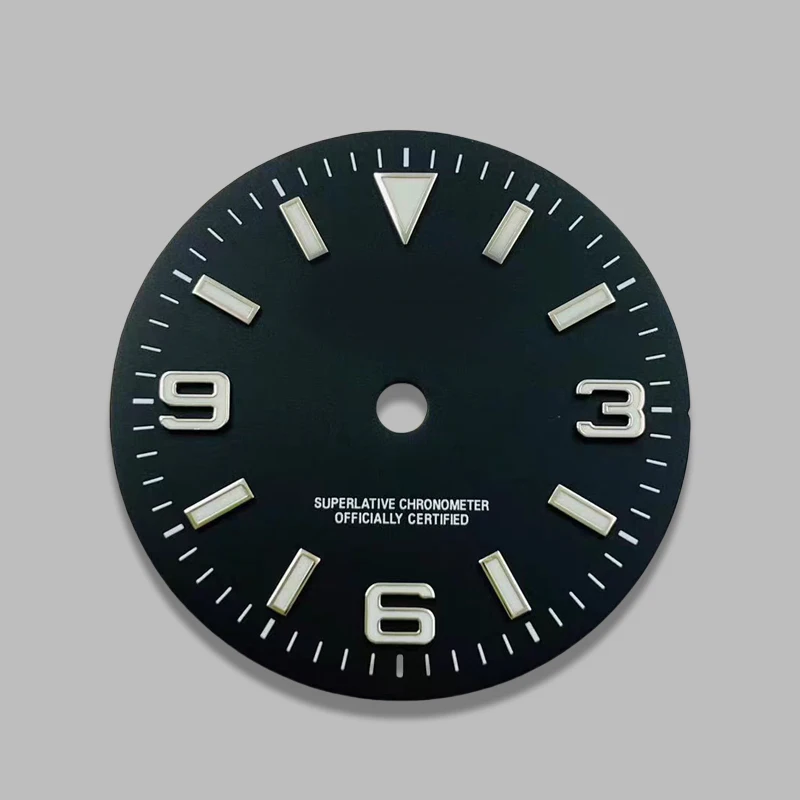 

Explorer Dial 28.5mm， for NH35/NH36 movement dials， Blue luminous light Modified mechanical watch accessories