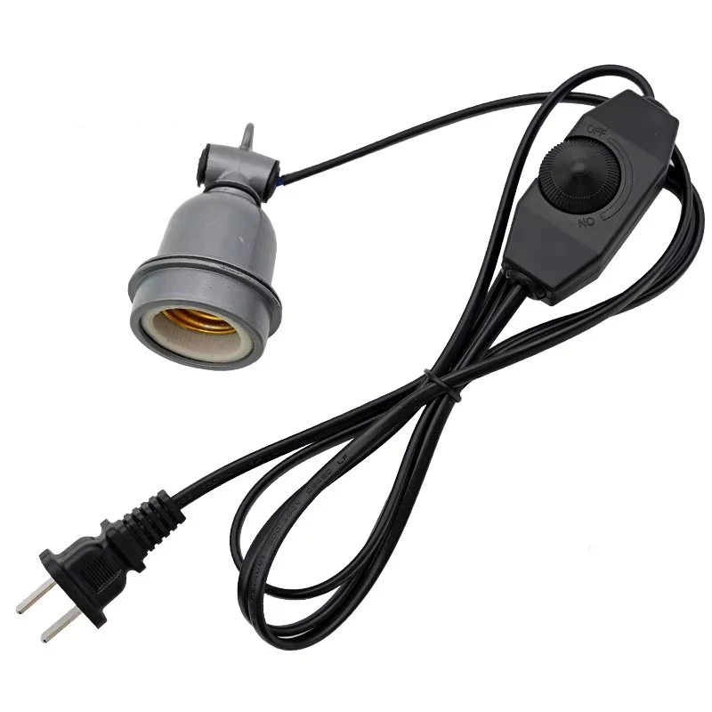 Support de lampe chauffante pour reptiles et animaux de compagnie, E27, avec interrupteur de commande du cordon d'alimentation, pour porcelet, poulet, couveuse, prise de lumière en spirale