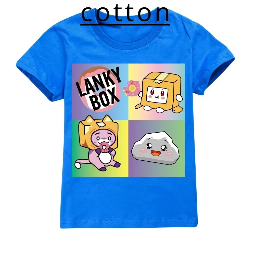 Kawaii Cartoon Lanky Box Cute Printed Children Teen T-shirt Summer Short Sleeve Cotton Girl Boy Clothing Fashion Baby Top Tee