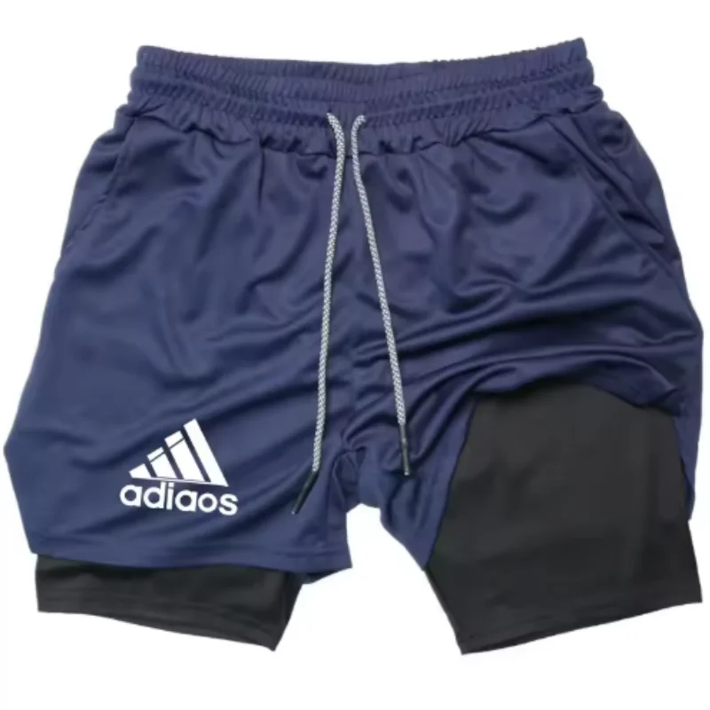 

Men'S Compression Shorts Summer Gym Fitness Running Training Sports Shorts Two-In-One Mesh Breathable Quick-Drying Shorts