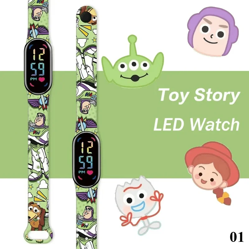 Kawaii Cartoon Touchscreen Digital Watch Smart LED Wristwatch for Adult Women Men Interchangeable Strap Fashion Accessory Gift