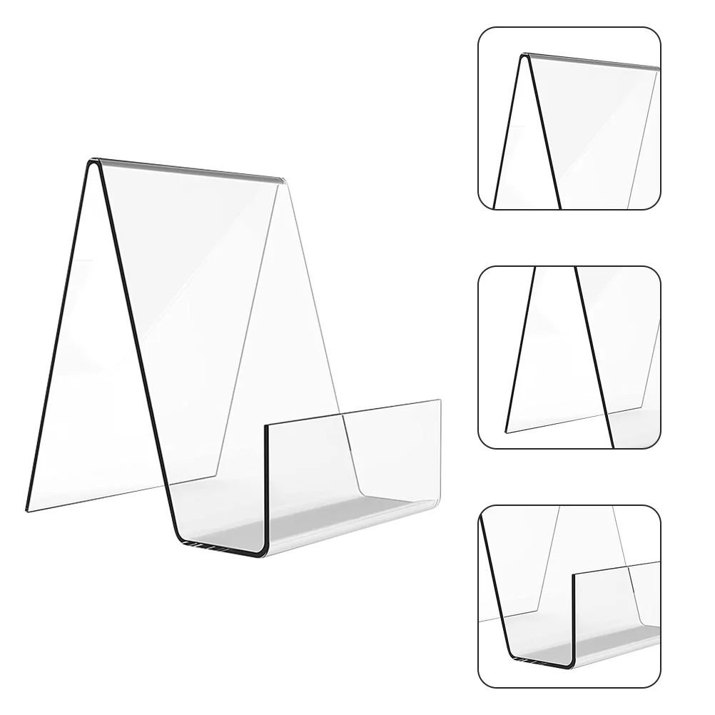 

2 Pcs Anti-fall Display Stand Book Racks Acrylic Clear Stands Desktop Show Anti-inverted Shelves Office Bookshelf Household