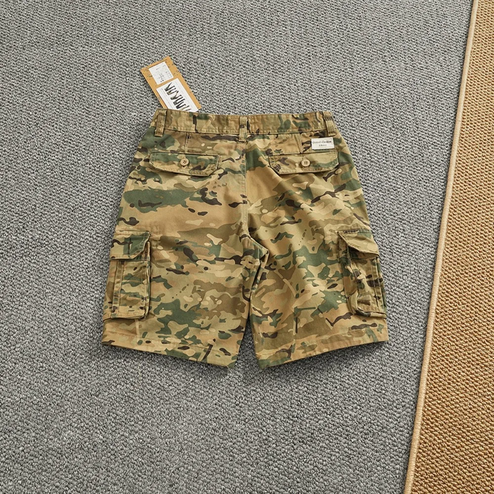 Camouflage work pants for men's big pocket shorts for summer new outdoor sports and casual five-point mid-size pants