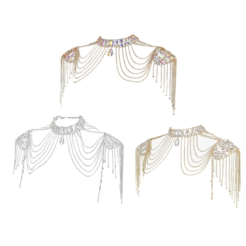 

Crystal Tassels Arm Chain Women Body Jewelry Multilayer Shoulder Body Jewelry Shoulder Chain Necklace for Any Occasion