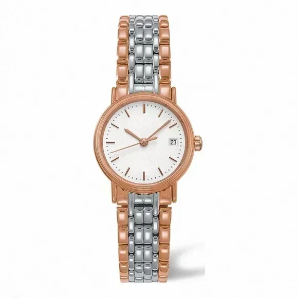 Luxe nieuwe dames automatische horloge mechanische horloges Rose goud Li zilver Rose goud witte wijzerplaat roestvrijstalen armband