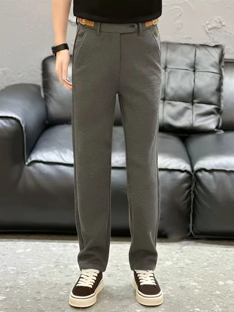 

Модные повседневные брюки для мужчин: осенне-зимние, свободные, прямые, удобные, длинные, с высокой талией и эластичной резинкой...