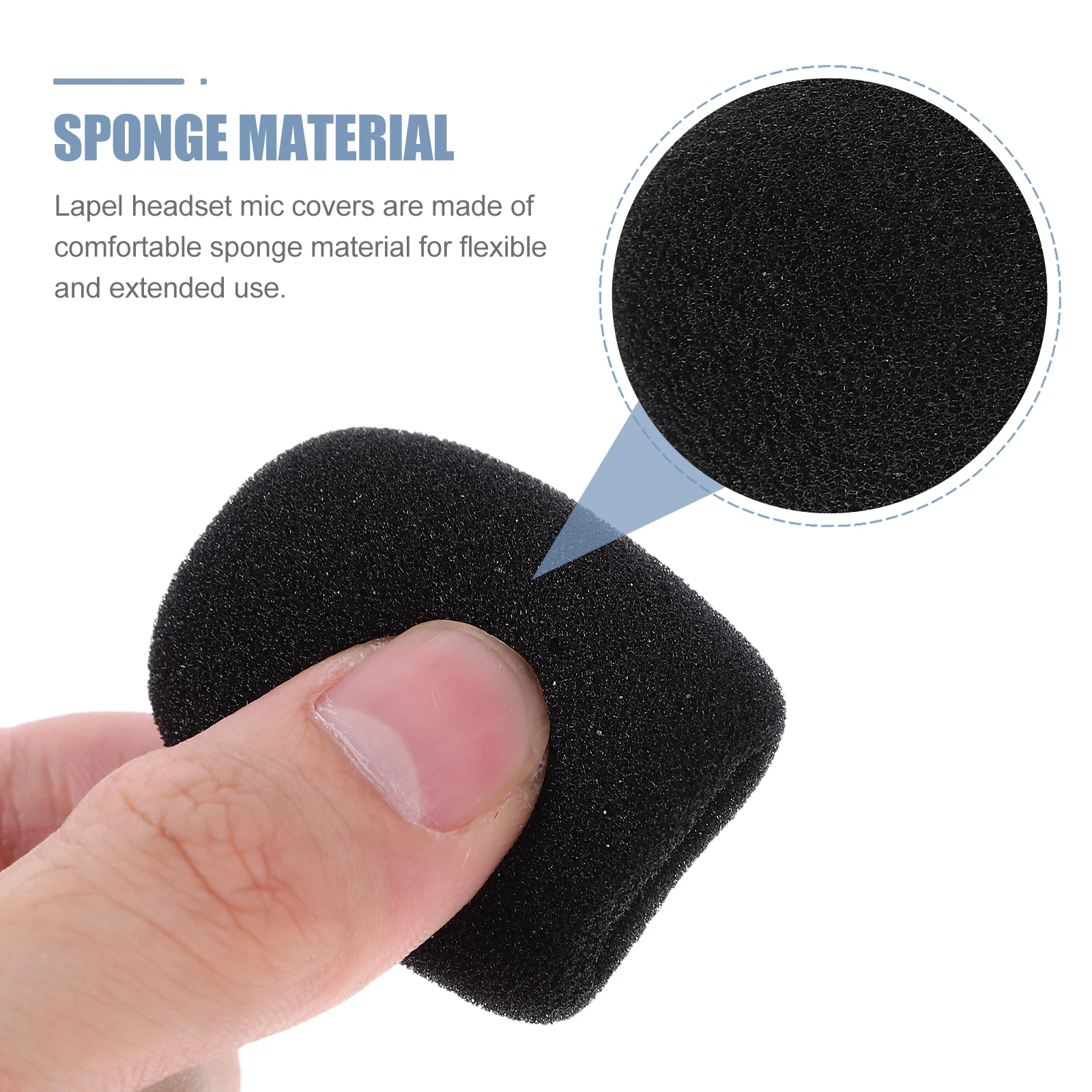 

10pcs Microphone Windscreen Sponge Lapel Mic Covers Protectors 40*30*15mm Noise Reduction Headset Accessories