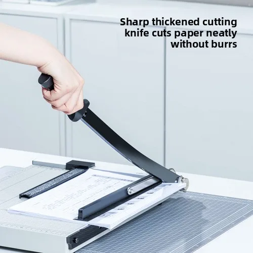 Manual Paper Trimmer Guillotine Cutter with Hardened Steel Blade for Photo Document and Card Cutting Adjustable Guide Ruler