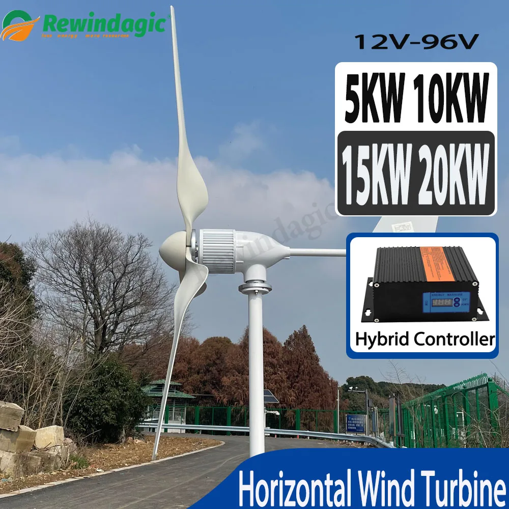 

China Factory Low RPM High Efficiency Permanent Magnet Wind Turbine Generator With Hybrid MPPT Controller On Farm The Roof