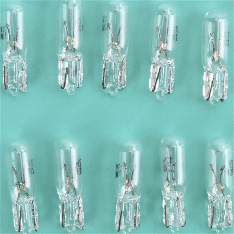 

10Pcs Car Plug T15 Instrument Panel T5 Glass Light Bulbs 12V 1.2W Dashboard Instrument Panel Brake Light Bulbs for Vehicle