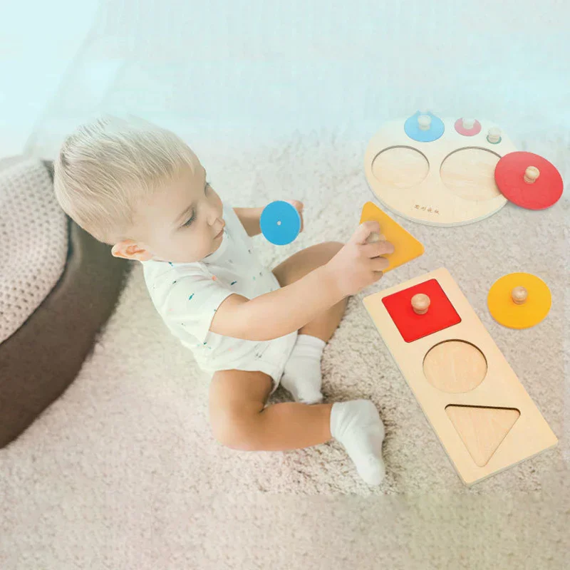 Montessori Puzzle Spielzeug Holz Geometrische Formen Sortieren Mathematik Bunte Vorschule Lernen Lernspiel Baby Kleinkind Spielzeug