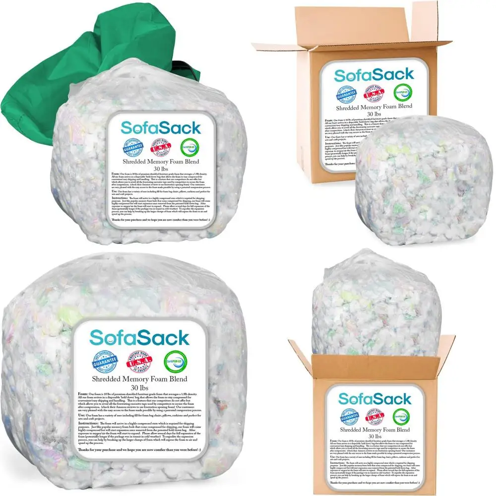 

Memory Foam Replacement Filling for Bean Bags, Pet Beds, Pillows - 30 lbs, Multicolored