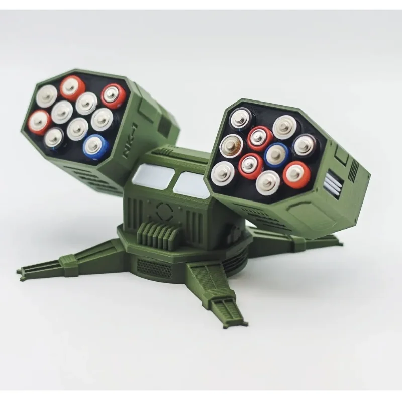 Anti-aircraft Missile Model AA AAA Battery Storage Box 360-degree Rotation Decompression Toy Display